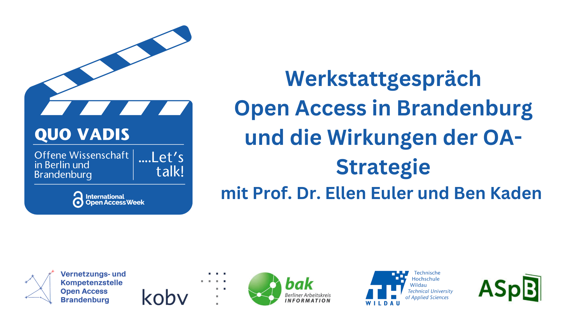 Ankündigungsgrafik für das Werkstattgespräch zu Open Access in Brandenburg